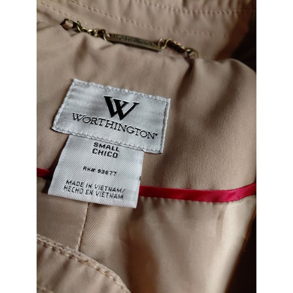 Worthington womens double-breasted Clasic trench coat beige/khaki color Sz Small - Picture 7 of 16